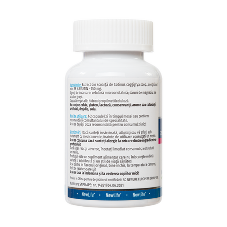 Fisetin, 250 mg, 60 capsule vegetale, NewLife+ 763206