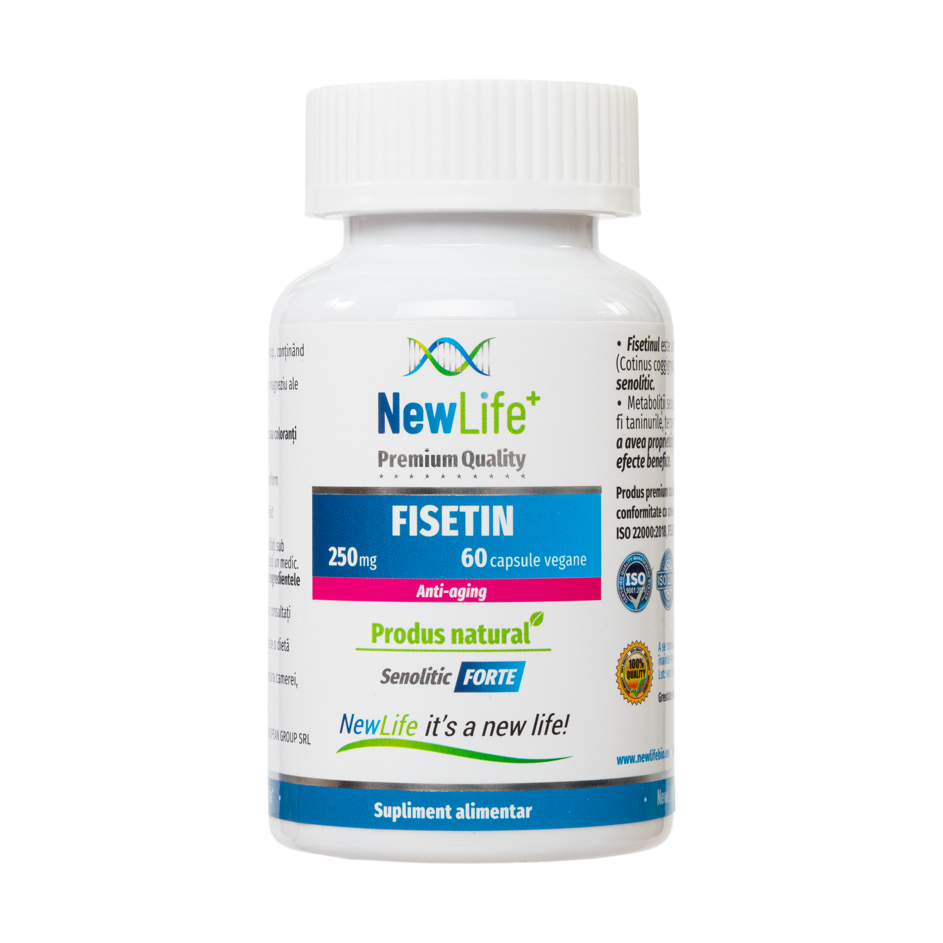 Fisetin, 250 mg, 60 capsule vegetale, NewLife+
