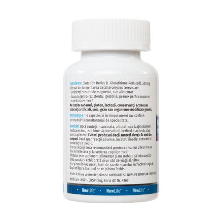 Glutation redus, 500 mg, 60 capsule, NewLife+ 763216