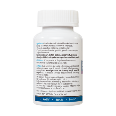 Glutation redus, 500 mg, 60 capsule, NewLife+ 763216