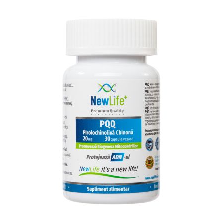 PQQ Pirolochinolina chinona, 20 mg, 30 capsule vegetale, NewLife+