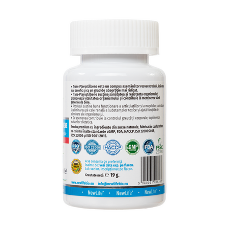 Trans-pterostilbene, 100 mg, 60 capsule vegetale, NewLife+ 763243