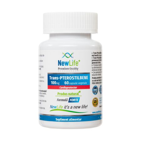 Trans-pterostilbene, 100 mg, 60 capsule vegetale, NewLife+