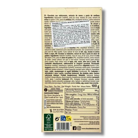 Ciocolata vegana cu extract de ovaz, 100 g, Torras 763342