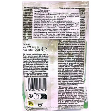 Mini biscuiti bio cu cacao, Minecraft, 100 g, Tasty and Unique 763580