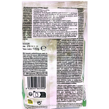 Mini biscuiti bio cu cacao, Minecraft, 100 g, Tasty and Unique 763580