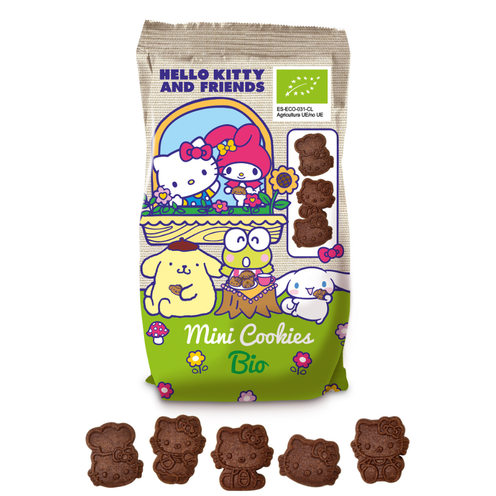 Mini biscuiti bio cu cacao, Hello Kitty, 100 g, Tasty and Unique