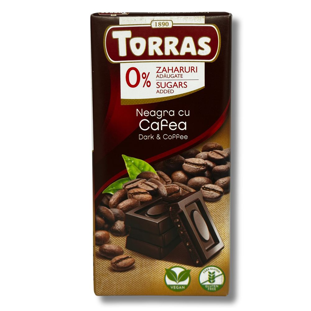 Ciocolata neagra cu cafea, 75 g, Torras