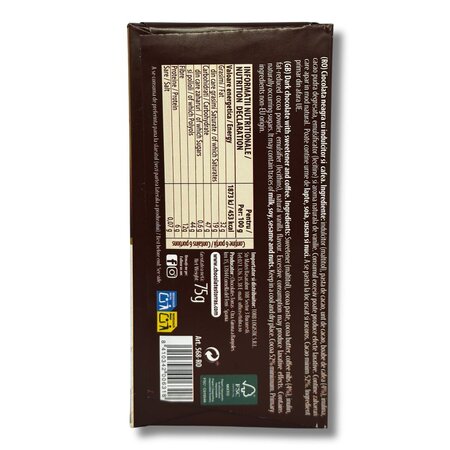 Ciocolata neagra cu cafea, 75 g, Torras 764007
