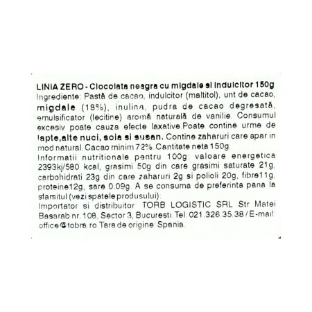Ciocolata neagra cu migdale, 150 g, Torras 764073