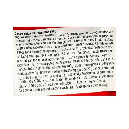 Ciocolata calda, 180 g, Torras 764097