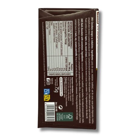 Ciocolata neagra cu 72% cacao, 75 g, Torras 764127