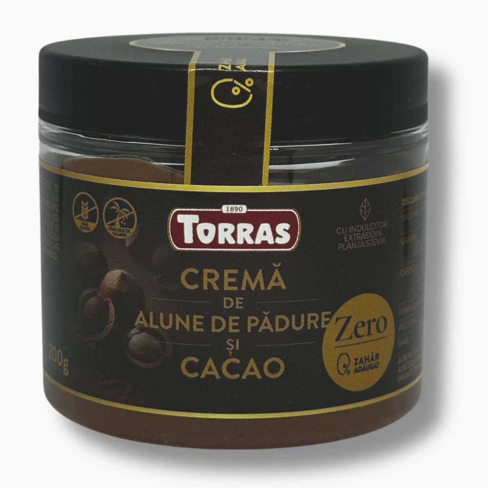 Crema de ciocolata cu alune de padure, 200 g, Torras