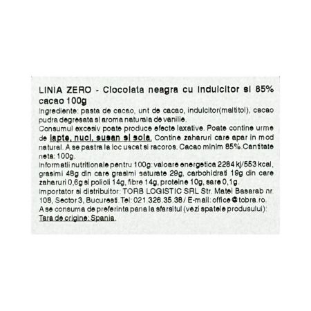 Ciocolata neagra cu 85% cacao, 100 g, Torras 764173