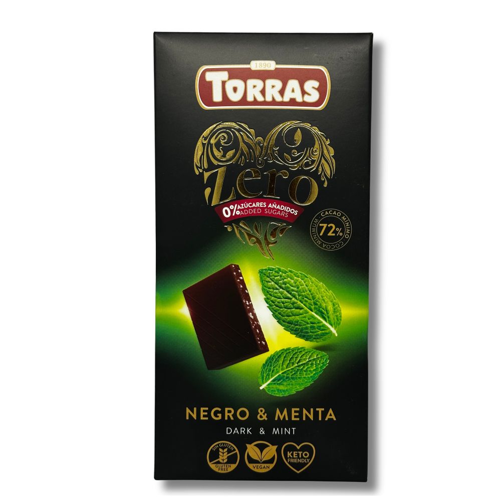 Ciocolata neagra cu 72% cacao si menta, 100 g, Torras