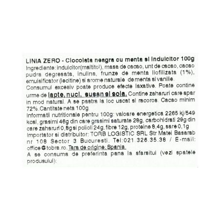 Ciocolata neagra cu 72% cacao si menta, 100 g, Torras 764180