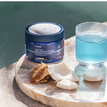 Pudra concentrata in oligominerale marine cu aroma blue hawaii, 132 g, Trace Minerals 764185