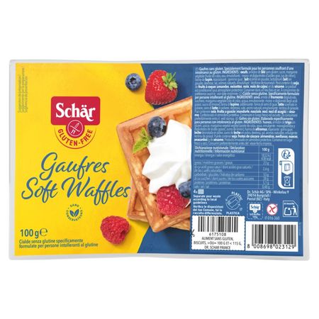 Vafe pufoase fara gluten Gaufres Soft Wafles, 100 g, Schar 764304