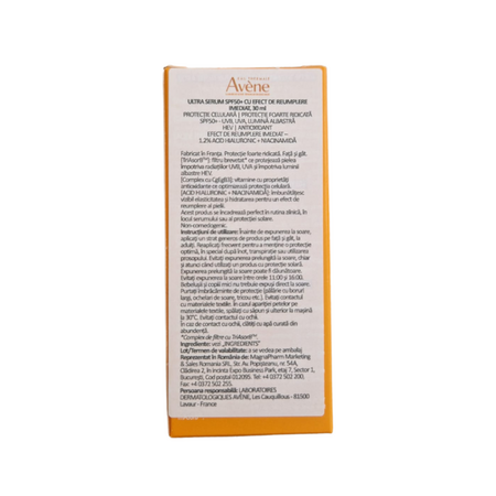 Serum SPF 50+ Ultra anti-aging cu efect de reumplere pentru fata, 30 ml, Avene 764339