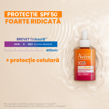 Serum SPF 50+ Ultra anti-aging cu efect de reumplere pentru fata, 30 ml, Avene 764338