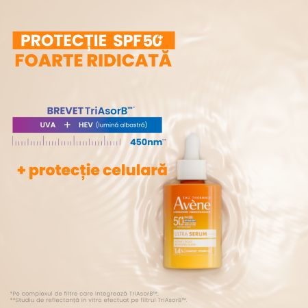 Ultra Serum SPF50+ cu efect de luminozitate, 30 ml, Avene 764383
