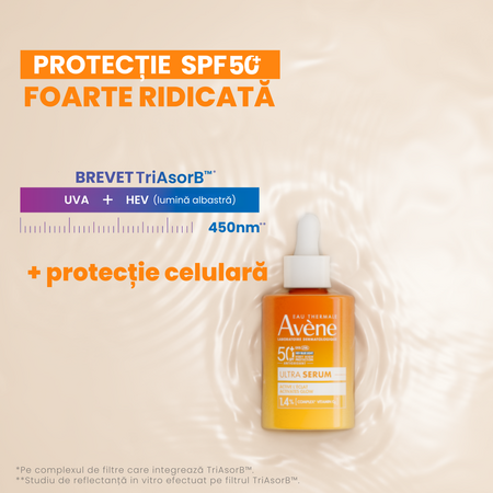 Serum SPF 50+ Ultra cu efect de luminozitate, 30 ml, Avene 764383
