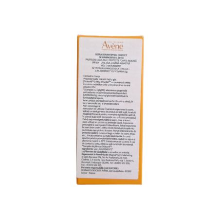 Ultra Serum SPF50+ cu efect de luminozitate, 30 ml, Avene 764386
