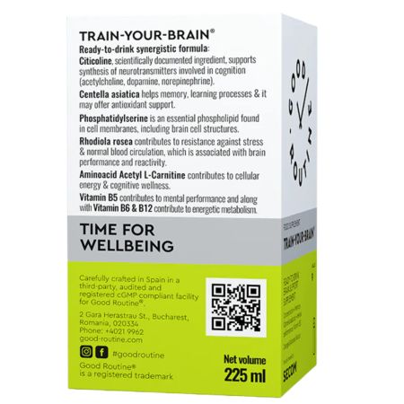 Train-Your-Brain, 9 fiole buvabile x 25 ml, Good Routine 764496