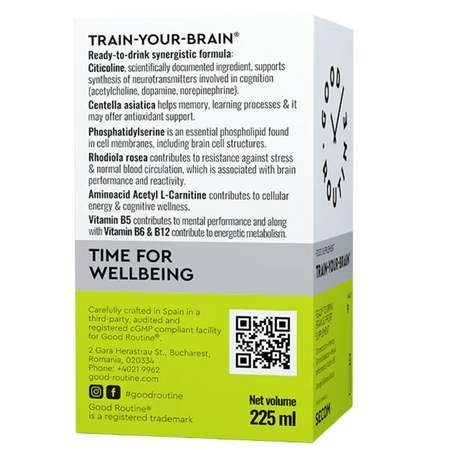 Train-Your-Brain, 9 fiole buvabile x 25 ml, Good Routine 764496