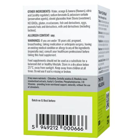 Train-Your-Brain, 9 fiole buvabile x 25 ml, Good Routine 764495