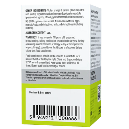Train-Your-Brain, 9 fiole buvabile x 25 ml, Good Routine 764495