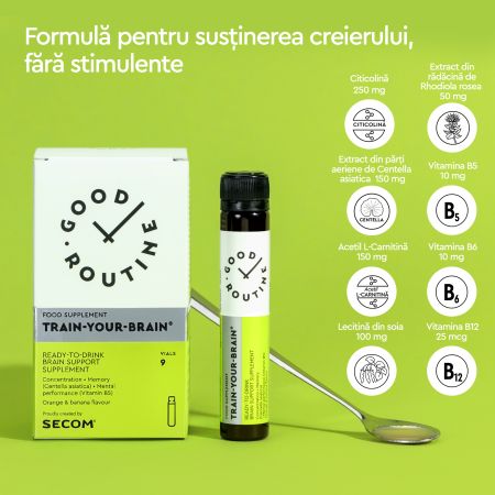 Train-Your-Brain, 9 fiole buvabile x 25 ml, Good Routine 764473