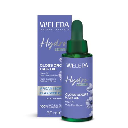 Ulei de par Gloss Drops Hydro Shine, 30 ml, Weleda 764914
