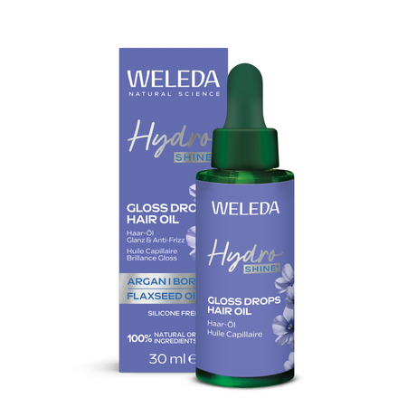 Ulei de par Gloss Drops Hydro Shine, 30 ml, Weleda 764914