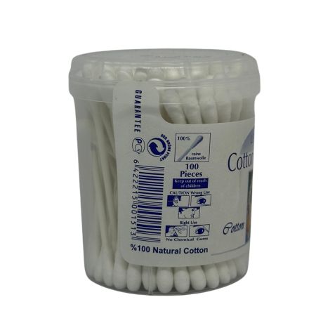 Betisoare pentru urechi Cotton & White, 100 bucati, Leonex 765104