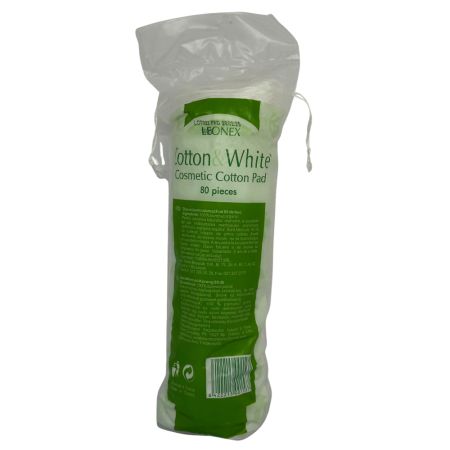 Discuri pentru demachiat din bumbac organic, 80 bucati, Leonex 765148