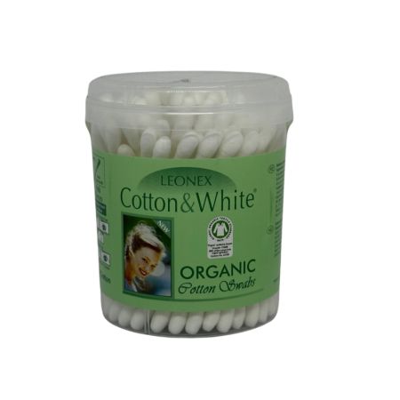 Betisoare pentru urechi din bumbac organic, 100 bucati, Leonex