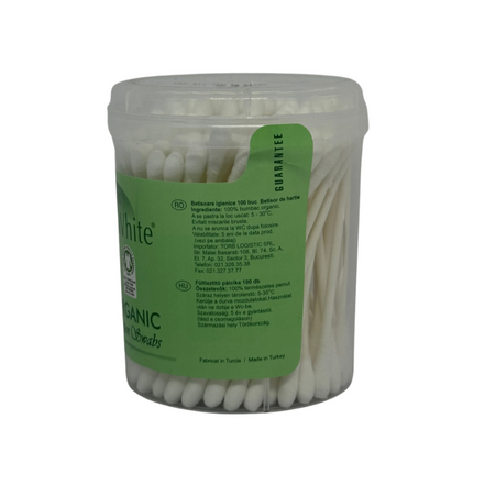 Betisoare pentru urechi din bumbac organic, 100 bucati, Leonex 765233