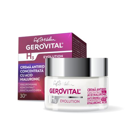 Crema Antirid Concentrata cu Acid Hialuronic H3 Evolution, 50 ml, Gerovital