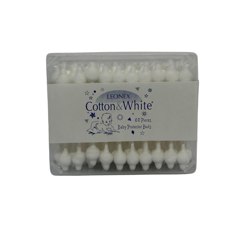 Betisoare pentru urechi cu protectie pentru copii, 60 bucati, Leonex