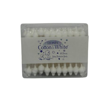 Betisoare pentru urechi cu protectie pentru copii, 60 bucati, Leonex