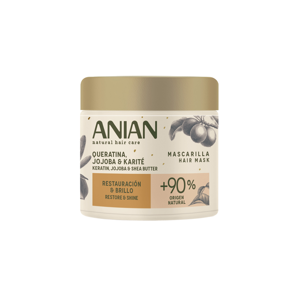 Masca cu Keratina, Ulei de jojoba si Unt de shea pentru par, 350 ml, Anian