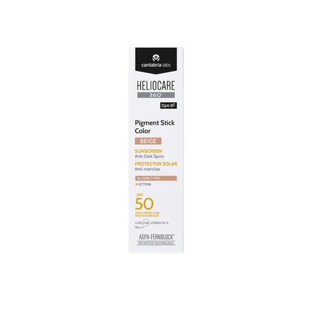 Stick color facial cu factor de protectie SPF 50 Heliocare 360, Beige, 10 g, Cantabria Labs 765301
