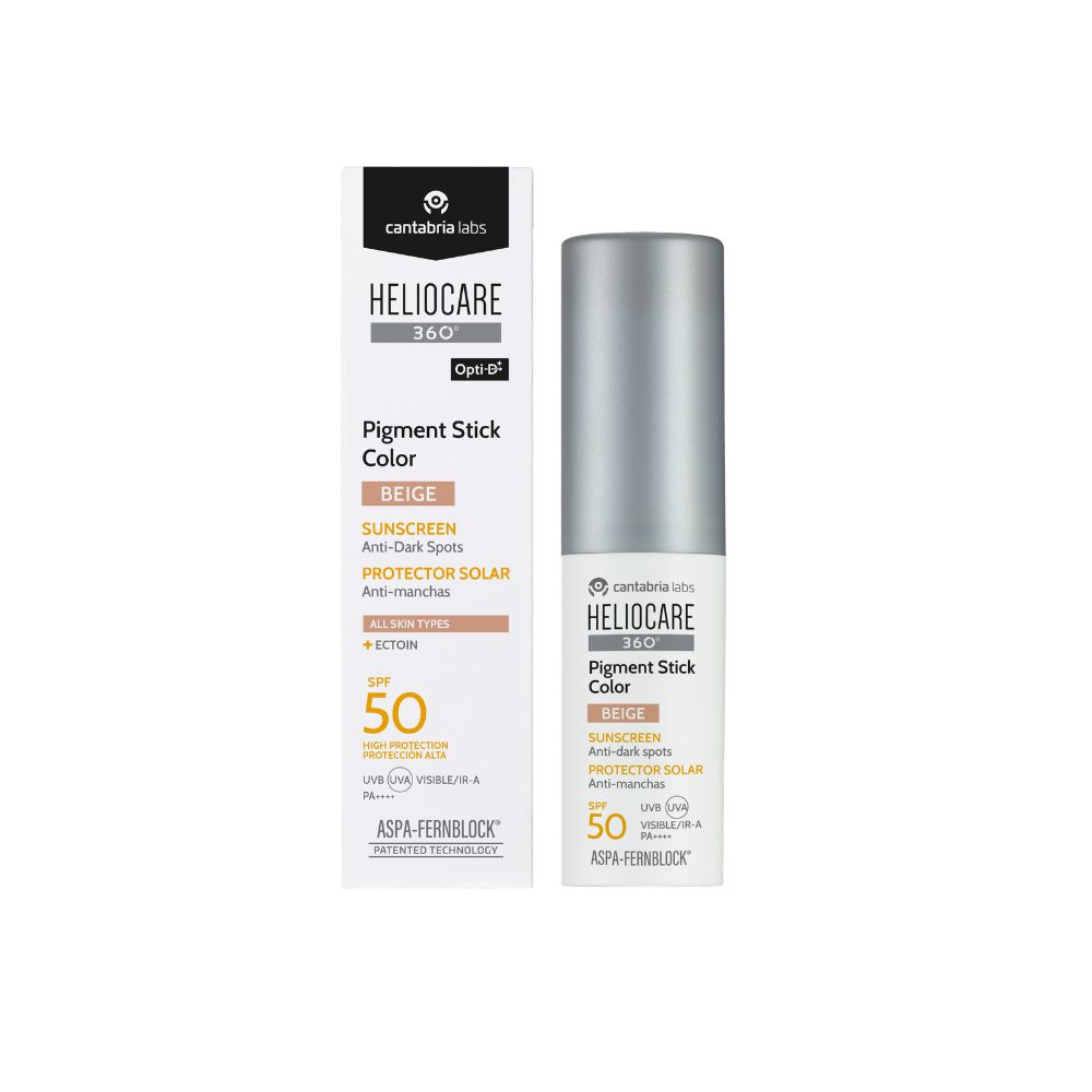 Stick color facial cu factor de protectie SPF 50 Heliocare 360, Beige, 10 g, Cantabria Labs