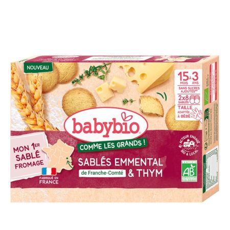 BABYBIO BISCUITI SARATI CU EMMENTAL SI CIMBRU 72 GR BIO*
