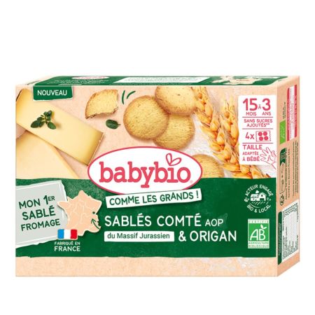 Biscuiti Bio sarati cu branza comte si oregano, 72 g, BabyBio