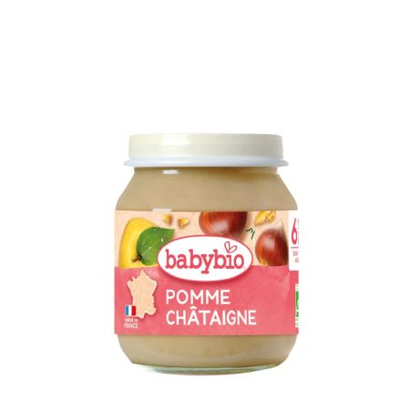 Piure Bio de mere si castane, 130 g, BabyBio