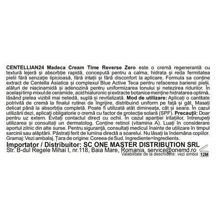 Crema de fata hidratanta Madeca Time Reverse Zero, 15 ml, Centellian 24 765461