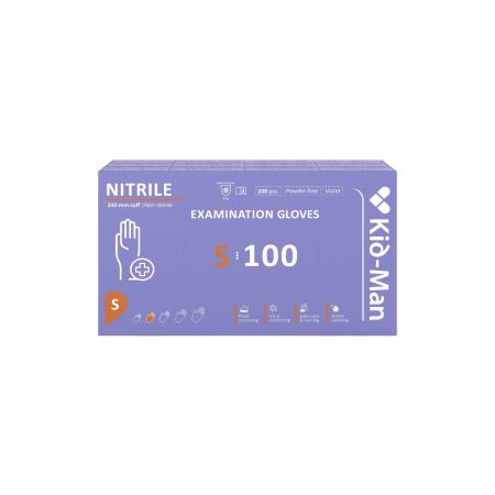 Manusi de  nitril, S, Violet, 100 buc, Kid-Man
