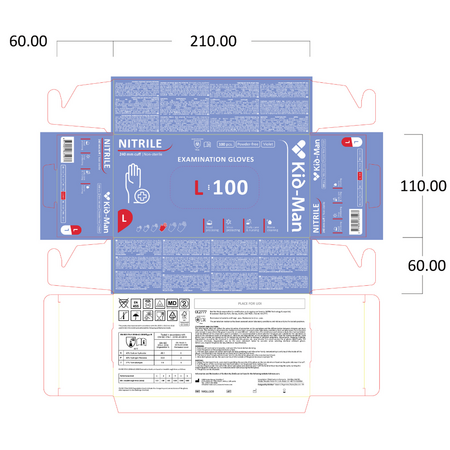Manusi de  nitril, L, Violet, 100 bucati, Kid-Man 773455